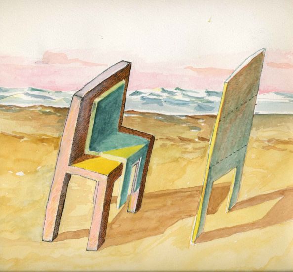 Pensieri instabili. Disegni e appunti di architettura dal 1974 - Sedia seduta che si alza in piedi, 1976. Acquerello e inchiostro , cm 34x26   
