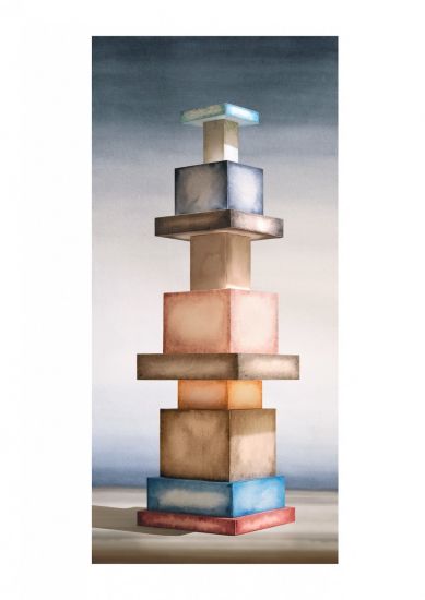 MIA Photo Fair 2025 - Marco Palmieri, Torre a Predominanza Bleu (Istinto a Costruire), 2025, stampa a getto d'inchiostro su carta cotone, cm 145 x 65, ed. di 7