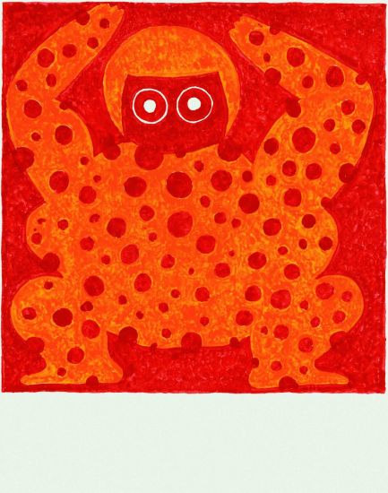 Fat Boy - Yayoi, 2019, acquerello su carta, cm 35,5 x 28