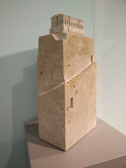 Girolamo Ciulla - Girolamo Ciulla, ''Torre di Babele'', travertino, cm. 19x11,3 h. 39,5