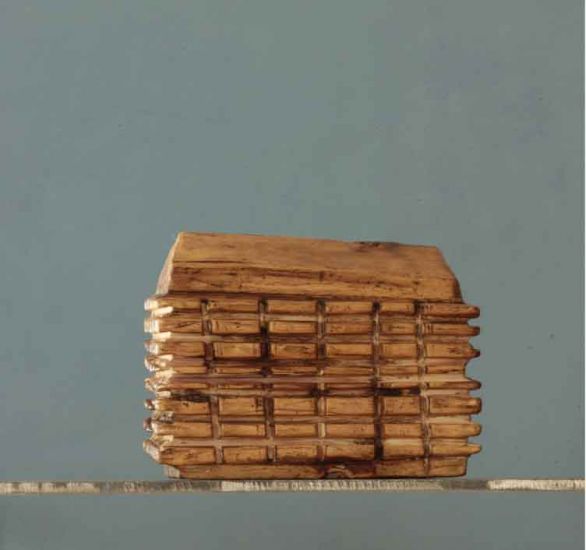 Michele De Lucchi - Michele De Lucchi, Casetta 254, 2012, legno di cedro lucidato, motosega e burattatura, cm. 26x18x21.