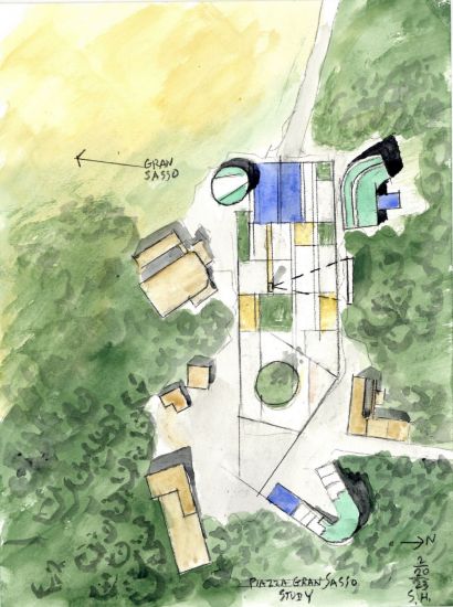 HALF EARTH - Steven Holl, Half Earth. Gran Sasso, W_07, 20/2/2023, cm. 22.9 x 30.5 