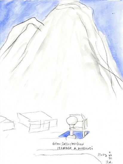 HALF EARTH - Steven Holl, Half Earth. Gran Sasso, W_08, 24/9/2023, cm. 22.9 x 30.5 