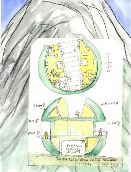 HALF EARTH - Steven Holl, Half Earth. Gran Sasso, W_01, 9/10/2021, cm. 22.9 x 30.5
