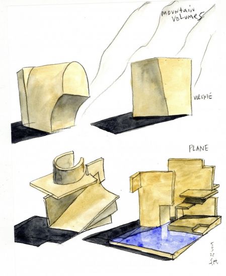 HALF EARTH - Steven Holl, Half Earth. Gran Sasso, W_06, 3/5/2021, cm. 22.9 x 30.5 