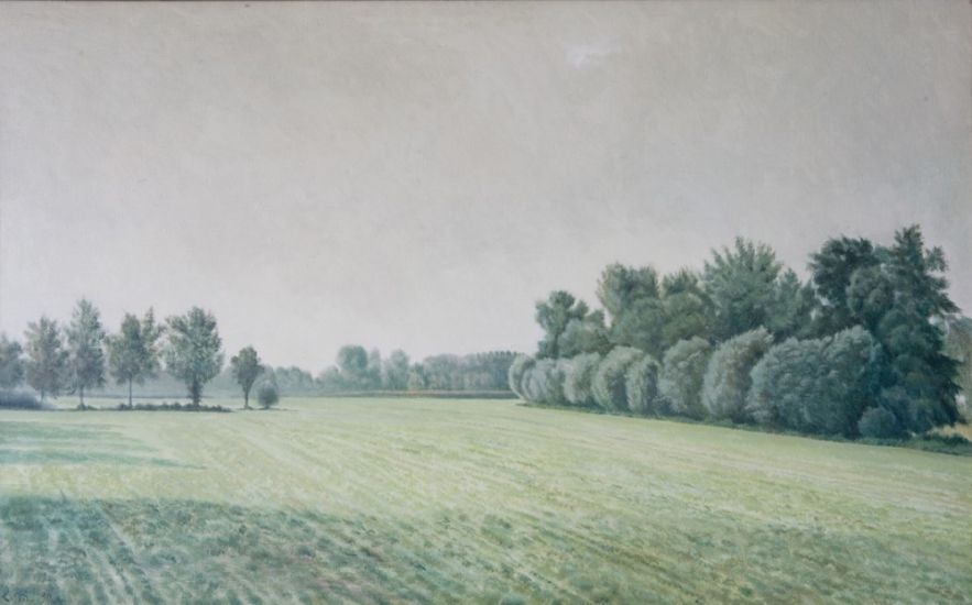 Livio Marzot - Abbiategrasso Pianura,1996, olio su tela, cm 60x80