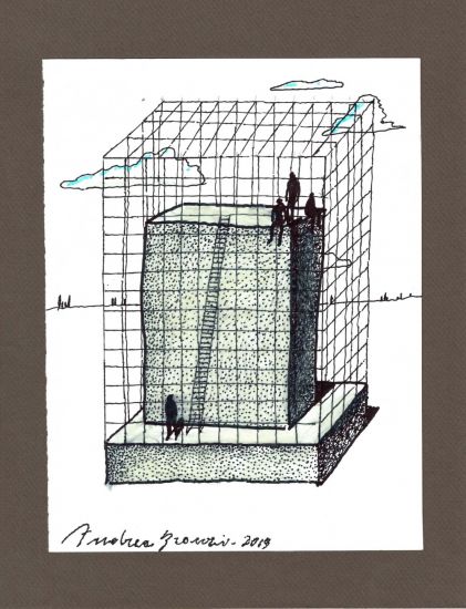 Archetipi - Andrea Branzi, Sketch n. 8, 2019, pennarello su carta, cm 32,5 x 25