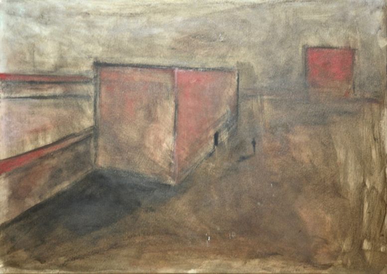 La rentrée scolaire de Olmo Gasperini - Olmo Gasperini Caverna II, 2019 olio su carta
cm 42x59